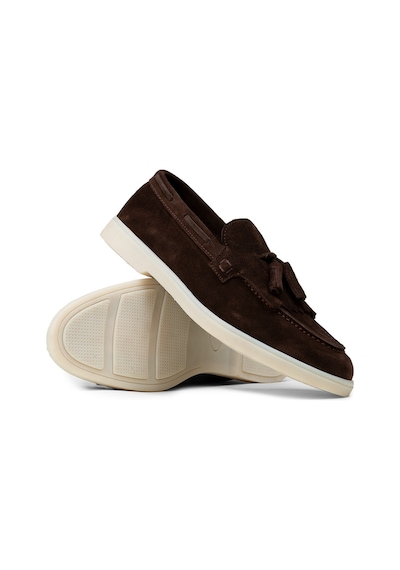 Deery Erkek Hakiki Süet Kahverengi Püsküllü Loafer - 02030mkhvc01 Kahverengi