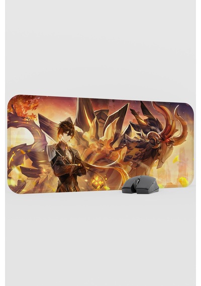 Zhongli Genshin Impact Anime Gacha V1 - 70x30 Xl Gaming Mouse Pad Fare Altlığı