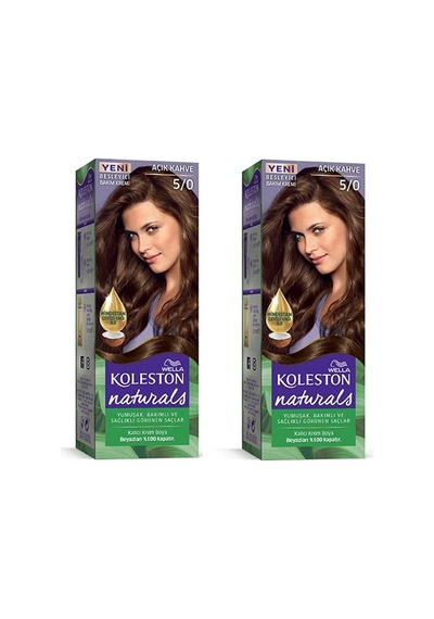 Hubrendy Tedarik Naturals Saç Boyası Açık Kahve 5/0 2x Paket
