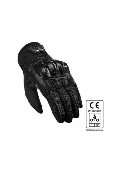 Ebakbak Motosiklet Eldiven Black Full Korumalı En13594 Sertifikalı Motorcu Eldiveni