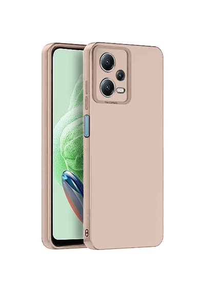 Xiaomi Redmi Note 12 Pro 5g Kılıf Nano İçi Kadife Silikon - Pudra -