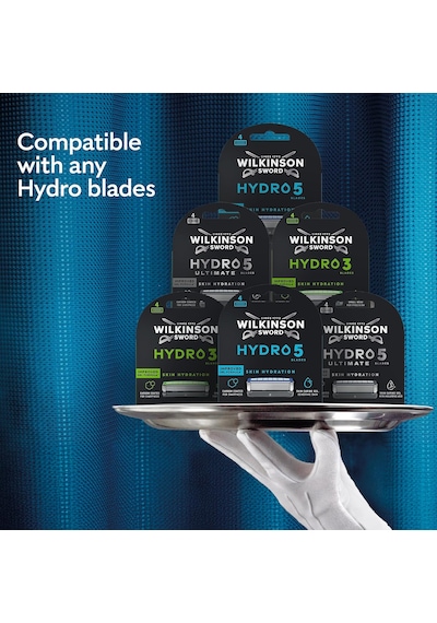 Wilkinson Erkek Tıraş Bıçağı Hydro 5, Cilt Nemlendirici, Karbon Kaplı Bıçak, Tıraş Bıçağı, 1 Yedek Bıçaklı Erkek Tıraş Bıçağı