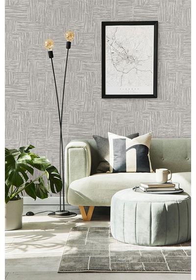 Adawall Muse Koleksiyonu- 25101-2 Vizon Dokulu Silinebilir Nonwoven Vinil Duvar Kağıdı- Açık Vizon, 1.06x15.6m - 16.5m² Bej
