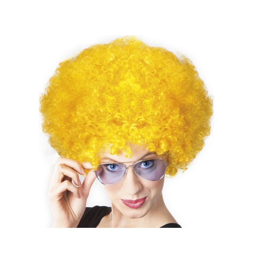 Sarı Renk Kıvırcık Afro Bonus Peruk 5690 " 97549599