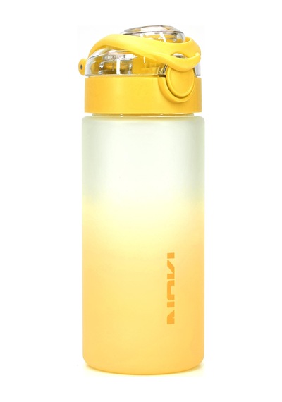 Su Matarası Tritan Geniş Ağız Su Şişesi Gradyan Spor Matarası Suluğu Bpasız 500 Ml Sarı 0109 Sarı