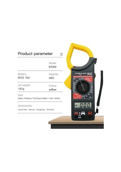 Dt266 Dijital Ac/dc 1000v Akım Voltmetre Multimetre Kelepçe Pens Ampermetre