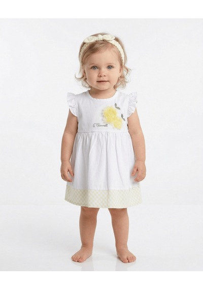S-Mall Caramell Bebek Elbisesi - Bandanalı - Elb6456 - Lemon - Beyaz