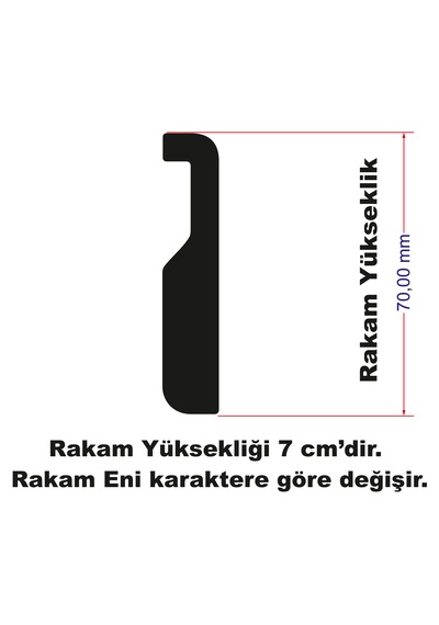Stencil Rakam Boyama Şablonu X042-sayı Rakam Yüksekliği 7 Cm