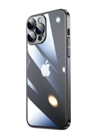 Apple Uyumlu iPhone 14 Pro Max Kılıf Sert Pc Renkli Çerçeveli Zore Riksos Kapak Siyah