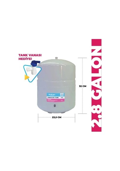 Su Arıtma Deposu,su Arıtma Tankı 2.8 Galon 10 Litre Metal Tank