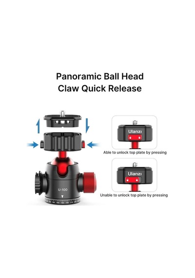 Ulanzi U-100 Pratik Ball Head Tripod Kafa