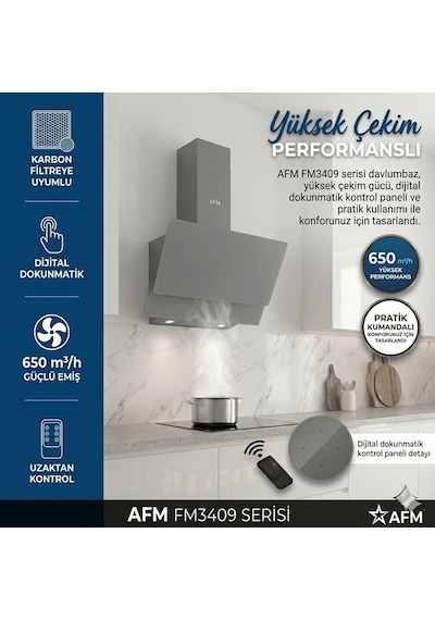 Alveus Afm Serisi Luas FM7710 + FM-BD2210 + FM3409 Antrasit Cam Turbo Dijital Ankastre Set