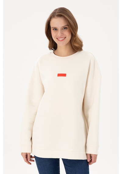 U.S. Polo Assn. Kadın Krem Bisiklet Yaka Sweatshirt 50294221-VR071