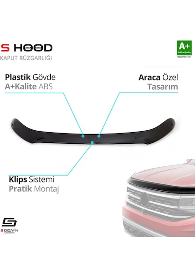 S-dizayn Ford Ranger Abs Plastik Kaput Rüzgarlığı 2016 Üzeri A+kalite