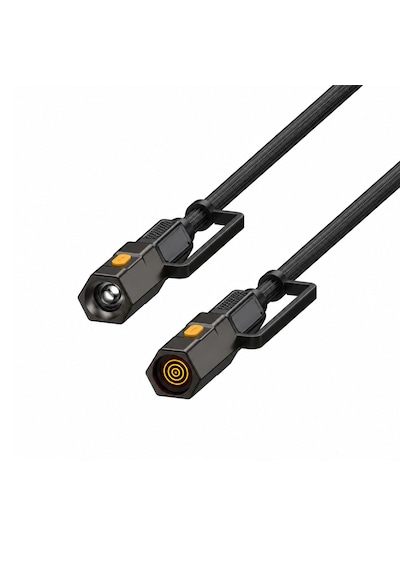 Bix T2ın1c 240w Led Fener Ve Alevsiz Çakmak Fonksiyonlu Type-c To Type-c Şarj Data Kablosu 1.2 Metre Siyah