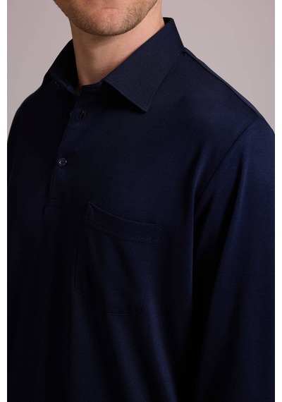 Ysf Erkek Lacivert Polo Yaka Sweatshirt