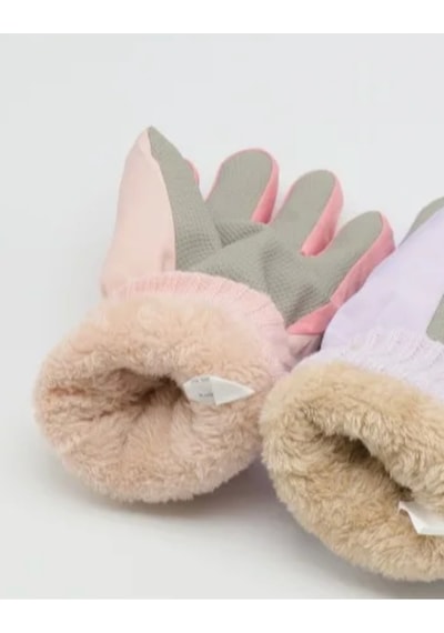 Şirin Pembe Hello Kitty Sanrio Profesyonel Kayak Snowboard Kar Eldiveni Pembe