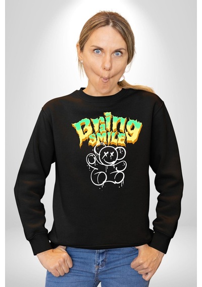 Beyin Gülüşü Unisex Siyah Sweatshirt Siyah