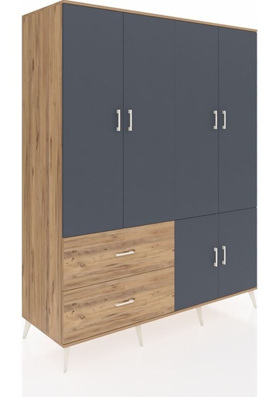 Kronos Gardrop 5 Raflı 2 Çekmeceli 2 Askılı 176x59x221 Çam-antrasit/çam Antrasit/çam Kronos Gardrop 5 Raflı 2 Çekmeceli 2 Askılı 176x59x221 Çam-antrasit/çam Antrasit/çam