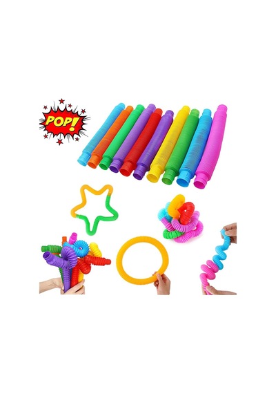 Boru Oyuncak - 6'lı Set - Rengarenk - Plastik