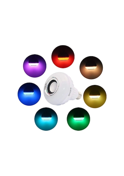 Ampul Şeklinde Kumandalı Bluetooth Hoparlör Lisinya Beyaz