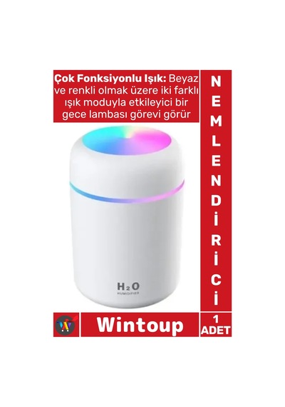 Nemlendirici Sessiz Aromaterapi Gece Lambası Otomatik Kapanan Mini Masaüstü Usb Hava Nemlendirici