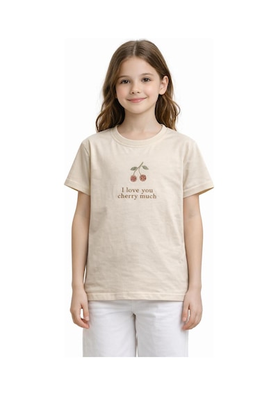 Yale Kids 8-12 Yaş Kız Çocuk Tişört Bej