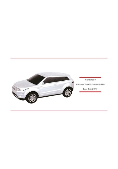 Torima D88 Bluetooth Hoparlör Suv Araba Tasarımlı 16w Fm Usb Selfie Speaker Beyaz