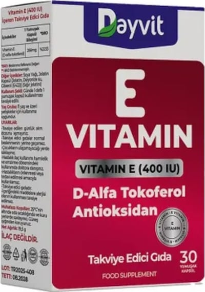 Dayvit Vitamin E 400 IU 30 Kapsül