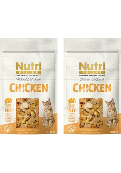 Nutri Feline Chicken & Cheese Tavuklu Ve Peynirli Tahılsız Kedi Ödülü 50 Gr. X 2 Adet