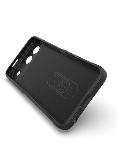 Tecno Spark 40 5g Kılıf Darbe Emici Esnek Tpu Oyuklu Arka Yüzey Tasarımlı Zore Etnik Silikon Kapak Siyah