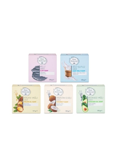 Bee Beauty Argan Yağlı + Avokado + Hindistan Cevizi + Keçi Sütü + Kil Katı Sabun 5 x 125 G