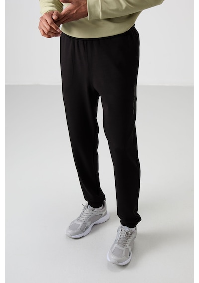Tommy Life Çağla - Siyah Pamuklu Kalın Yumuşak Dokulu Comfort Fit Baskılı Erkek Eşofman Takım - 85253 Yeşil - Siyah