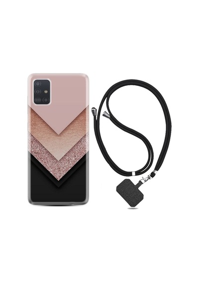 Samsung Samsung Galaxy Uyumlu A71 Kılıf Desenli Silikon Boyun Askılı Great Marble 1405