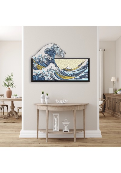 Büyük Dalga Kanagawa - Metal Tablo - Dec0159 100 X 66 Cm Çok Renkli