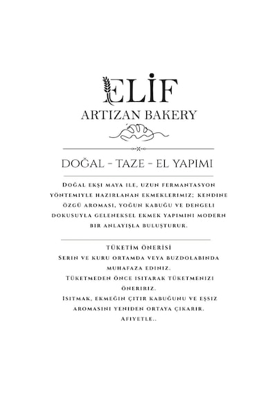 Elif Artizan Bakery Siyez Ekmek 750 G
