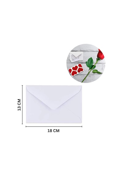 Hediye Kartı Zarfı, 13x18 Cm, Davetiye, Düğün, Fotoğraf, Not Kağıdı Zarfı, 50 Adet, Beyaz