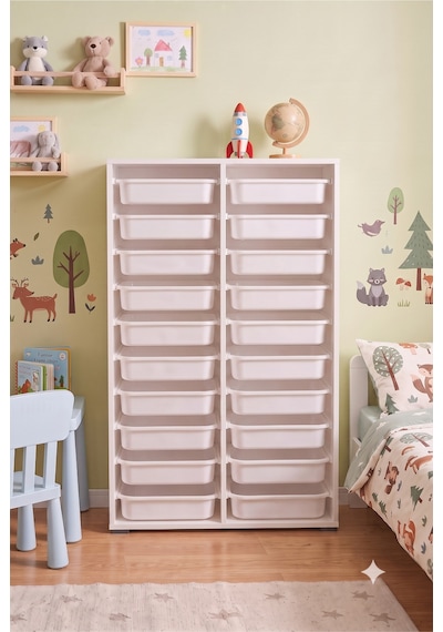 20 Çekmeceli 136 Cm Beyaz Çocuk Odası Oyuncak Dolabı Ve Çok Amaçlı Saklama Ünitesi - Depolayıcı Düzenleyici Organizer 20 Çekmeceli 136 Cm Beyaz Çocuk Odası Oyuncak Dolabı Ve Çok Amaçlı Saklama Ünitesi - Depolayıcı Düzenleyici Organizer