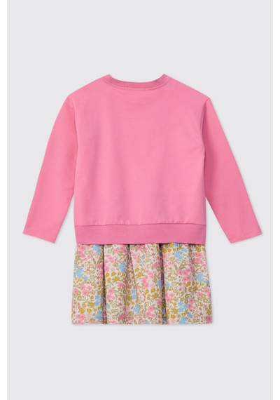 Panço Kız Bebek Bisiklet Yaka Fuşya Elbise 2621gb26010 Pembe