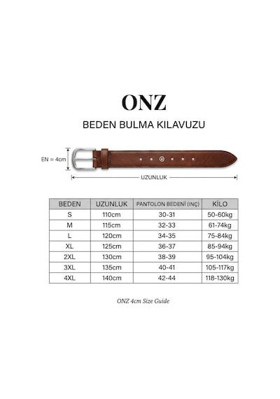 Onz Hakiki Deri Siyah Erkek Spor Kemer - Kot Ve Jeans Pantolon Uyumlu 4 Cm - Kemer Kot 04 120 Onz Hakiki Deri Siyah Erkek Spor Kemer - Kot Ve Jeans Pantolon Uyumlu 4 Cm - Kemer Kot 04 120