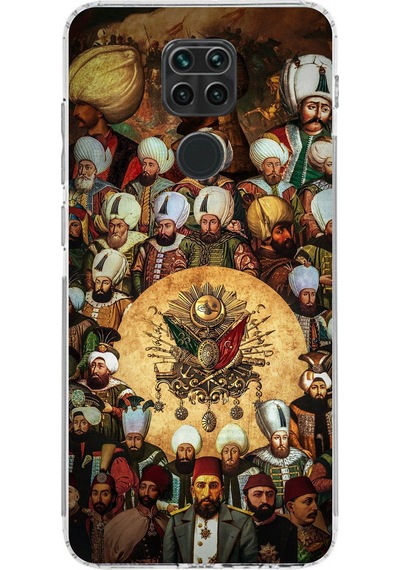 Redmi Note 9 Uyumlu Osmanlı Padişahları Baskılı Silikon Kılıf Renkli