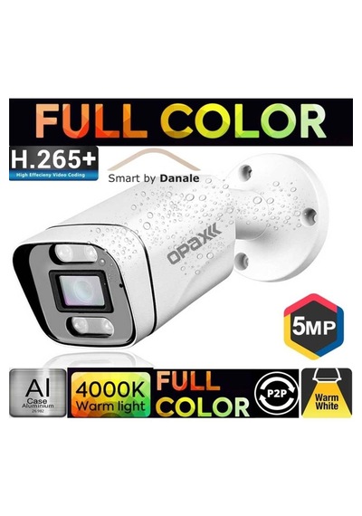 Opax-7003 3mp Ip 2304 1296 H.265+4 Warm Lıght Full Color 3.6 Mm Metal Ip Bullet Camera