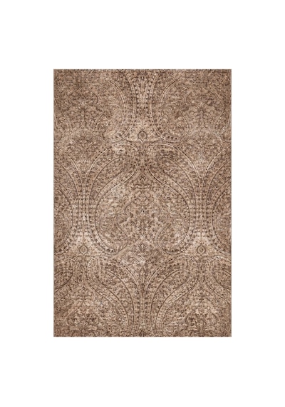 Kartela Halı Paisley Halı Kaymaz Taban Makinede Yıkanabilir Halı Kahverengi - 60 X 90 Cm