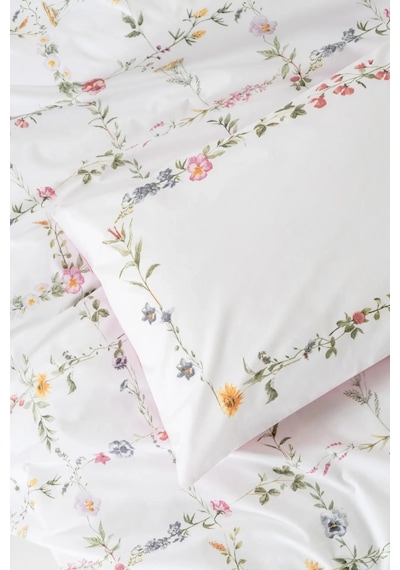Cotton Box Modeline Çift Kişilik Nevresim Takımı Trellis Pembe Çok Renkli