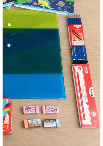 X Dekomus Rainbow Sort Collection 70 Parça Full Boyama Seti İle 3 Adet A4 Defter, Çıtçıt Dosya Altın