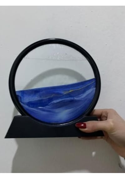 3d Kum Saati Dekoratif 17cm Sanatsal Rahatlatıcı Deniz Akan Hareketli Kum Sanatı