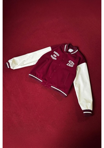 Flaw Fierce Baskılı Kolej Ceket-28538 Bordo