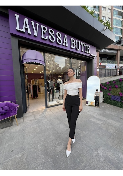 Modanne Yaka Streplez Bustiyer - Beyaz-178