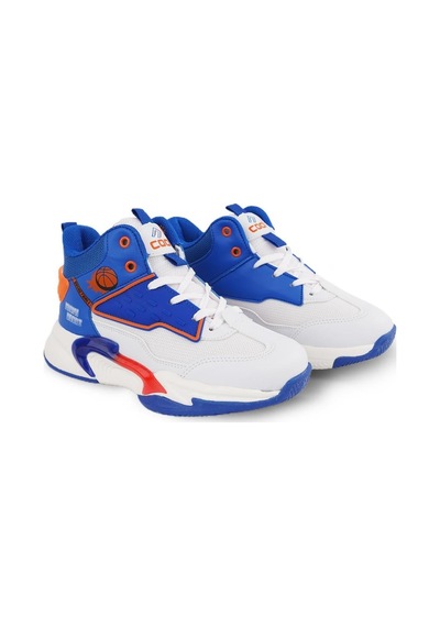 Cool London Çocuk Boğazlı Sneaker Spor Ayakkabı Beyaz - Sax Mavi Beyaz - Saks