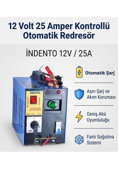 12 Volt 25 Amper Kontrollü Otomatik Redresör
